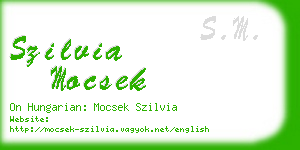 szilvia mocsek business card